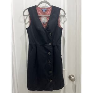Anthropologie Lil Off The Beat Pinafore Dress in Black Sz 4